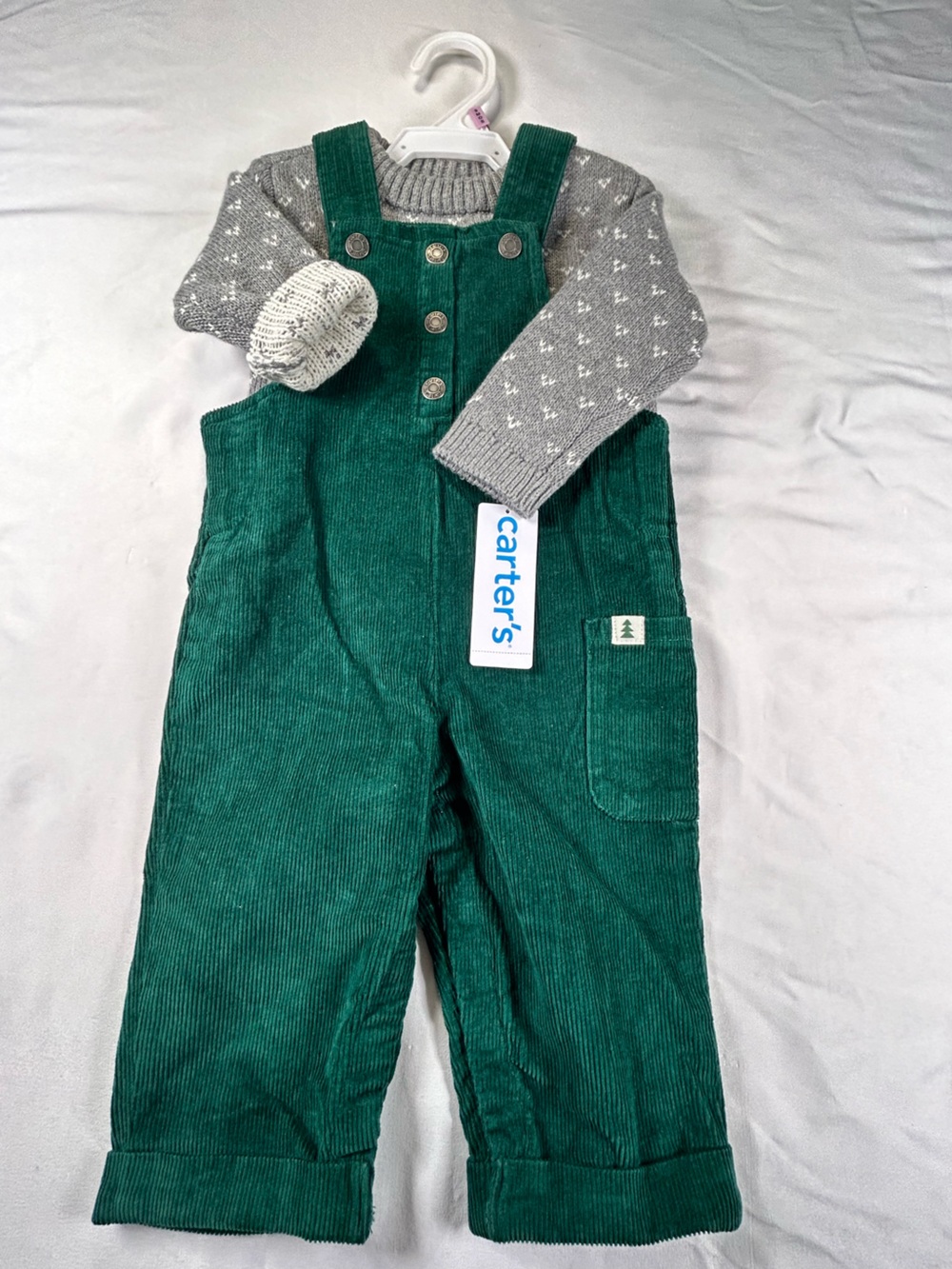Carter's Deep Green Corduroy Overalls